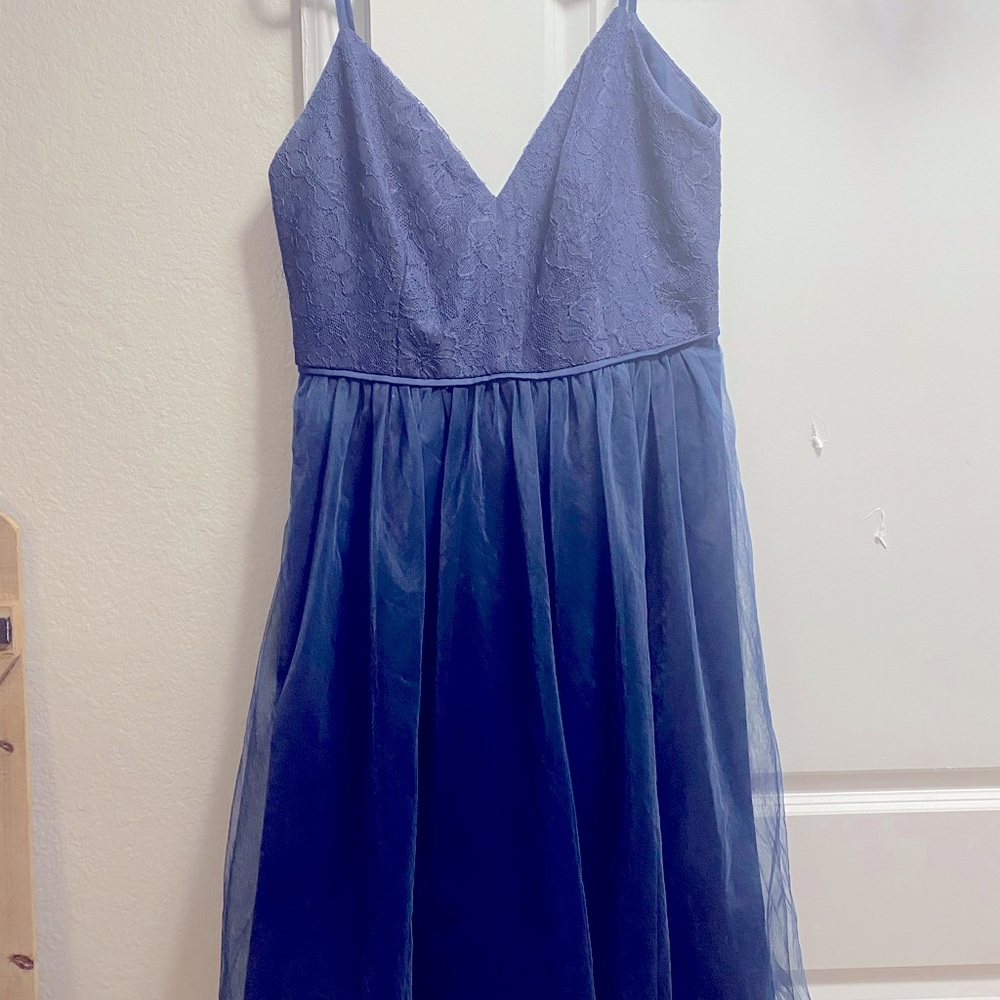 Navy Blue Davids bridal tulle bridesmaid dress